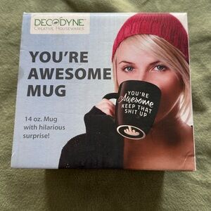 Decodyne "You're Awesome" Black Mug with Surprise